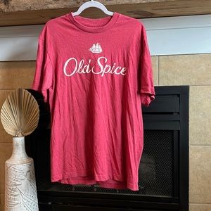 Old spice tee shirt in red
